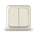Выключатель 2кл. бежевый ОП 10А, 220В Олимп (Б-О0023)