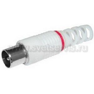 ШТЕКЕР TV Пластик Без пайки Белый Прямой PROCONNECT