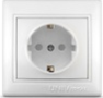 Розетка с/з с/ш белый СП, 16А, 220В (С0049) Севиль