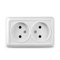 Розетка 2-ая б/з белый ОП 16А, 220В Олимп (О0102)