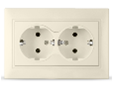 Розетка 2-ая с/з слон. кость СП, 16А, 220В (Б-C0128) Севиль