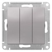 Выключатель 3кл. алюминий СП, 10А (механизм) ATLAS