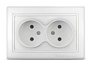 Розетка 2-ая б/з белый СП, 16А, 220В (C0102) Севиль