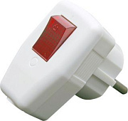 Вилка с/з белая угл. с выключателем 16А 250В инд. упак. TANGO (5/20/240)