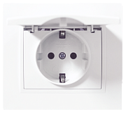 Розетка с/з с крышкой бел. СП TANGO HOUSE 16А, 250В IP44 (1/10/200)