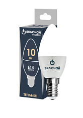 Лампа светодиодная 10W E14 свеча 3000K 220V (LED PREMIUM C37-10W-E14-N) Включай