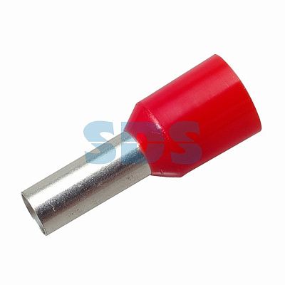 Наконечник штыревой втулочный изолированный F-12 мм 10 мм² (НШВи 10-12) красный REXANT (100)
