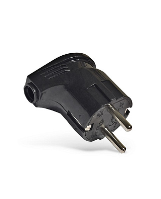 Вилка с/з черная угл. 16А 250В инд. упак. TANGO