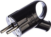 Вилка с/з черная угл. с ушком 16А 250В инд. упак. TANGO