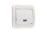 Выключатель бел/бел 1кл с подсветкой Mimoza Makel