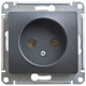 Розетка б/з антрацит СП, 16А (механизм ) GLOSSA