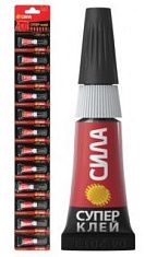 Супер-клей 1г, (12  на карте), арт. SSBL12-1 СИЛА