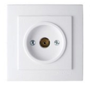 Розетка TV проходная белый СП TOURAN