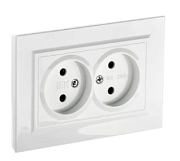 Розетка 2-ая б/з бел. BRITE СП, 16А (РС12-2-БрБ) (в сборе) ИЭК