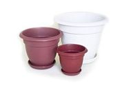 Кашпо с поддоном 27л, белый ДимПласт