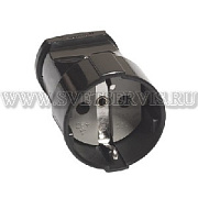 Штепсельное гнездо с/з черный 16А 250В Универсал (A1020)
