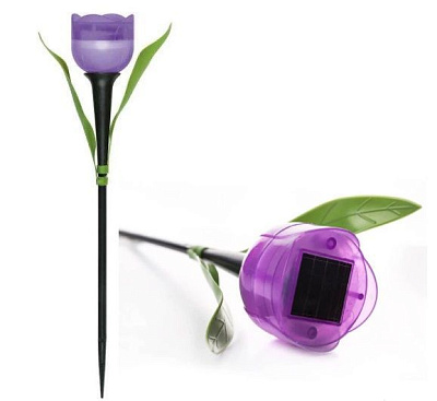 Садовый светильник Tulip Purple (USL-C-453) "Лиловый тюльпан", пластик, 30,5см Uniel