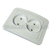 Розетка 2-ая б/з белый СП, 16А, 220В (В0102) Валери
