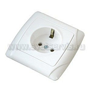 Розетка с/з белый СП, 16А, 220В (М0028) Маргарита
