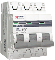 Автоматический выключатель ВА47-63 3Р 40А 4,5кА х-ка С ЭКФ PROxima