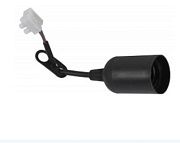 Патрон Е27 пластик подвесной с клеммной колодкой 4А 250В черный Универсал