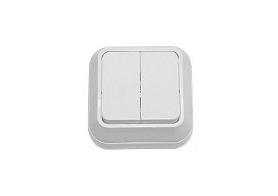 Выключатель 2кл. белый ОП 10А, 220В Makel