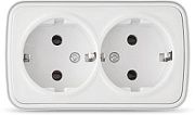 Розетка 2-ая с/з белый Электра ОП, 16А, 220В СОЮЗ (0020)