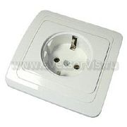 Розетка с/з белый  СП, 16А, 220В (В0028) Валери