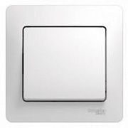 Выключатель 1кл белый СП, 10А ( в сборе с рамкой) GLOSSA