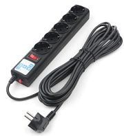 Сетевой фильтр 5*7м с з/к (черный) Москва Power Cube B 10А