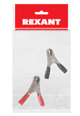 Зажим "крокодил" 10А 50мм (в уп. 2 шт: красный+черный) REXANT
