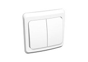 Выключатель 2кл. с подсветкой белый СП, 10А, 220В (ВС 10-006В) Этюд