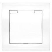 Розетка с/з с крышкой белый СП, 16А, 220В (7947649) Бриллиант