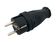 Вилка прямая каучук 2P+E 16А 250В IP44 VKL electric (1/20/200)