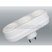 Тройник линейный TOKER (универсальный, 6А, белый), 3L