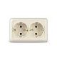Розетка 2-ая с/з бежевая ОП 16А, 220В Олимп (Б-О0128)