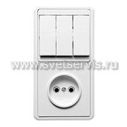 Блок комб. СП (3кл. выкл + розетка б/з) Бэлла БКВР-039