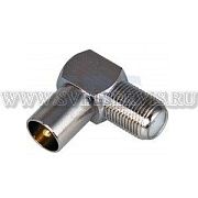 ПЕРЕХОД гнездо F -  штекер TV металл. Угловой PROCONNECT
