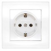 Розетка с/з белый СП, 16А, 220В (7947625) Бриллиант