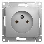 Розетка б/з алюминий СП, 16А (механизм ) GLOSSA