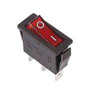 Выключатель клавишный 250V ON-OFF, 15А (1*3с), красный с подсветкой REXANT
