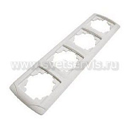 Рамка 4-х местная гор. белый (МР004Г) Маргарита