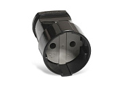 Штепсельное гнездо б/з черный 10А 250В Универсал (A0115)