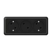 Розетка 3-ая б/з черный ОП 16А, 220В Олимп