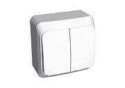 Выключатель 2кл. белый ОП 10А, 220В Этюд (ВА 10-002В)
