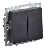 Выключатель 2-кл. черн. BRITE СП, 10А (ВС10-2-0-БрЧ) (механизм) ИЭК