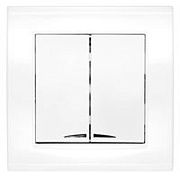 Выключатель 2кл. с подсветкой белый СП, 10А, 220В (7947410) Бриллиант