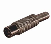 ШТЕКЕР TV Металл. никель c пружиной Прямой REXANT