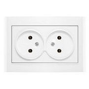 Розетка 2-ая б/з белый СП, 16А, 220В (7947519) Бриллиант