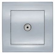 Розетка TV серебро СП, 16А, 220В (7949827) Бриллиант